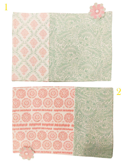 L'ATELIER 17 Set of 2 "Piccadilly" rectangular placemats in pure cotton 50x40 cm Shabby Chic 2 variants