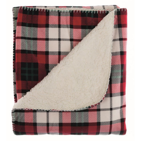 BLANC MARICILO' Scottish plaid blanket CHRISTMAS PLAID fur interior 150x200