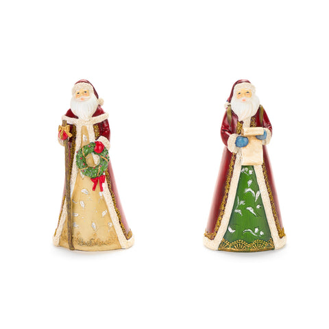 FABRIC CLOUDS Figurine Père Noël en résine 2 variantes rouge 12,5x10x25 cm