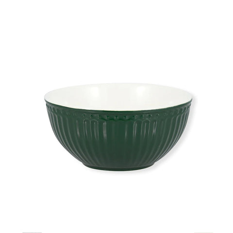 GREENGATE ALICE cereal breakfast bowl with green porcelain details 450ml