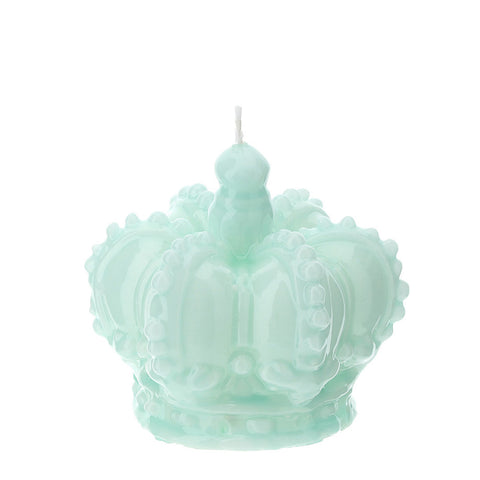 HERVIT Crown candle small decorative candle green lacquered Ø6,5 cm