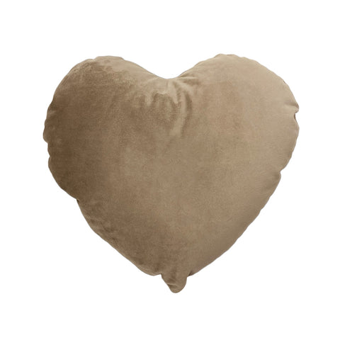 RIZZI Coussin en velours coussin en forme de coeur coton gris 45x45 cm