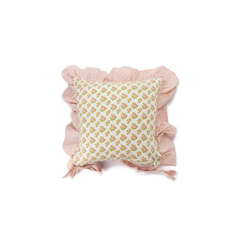 CHARME Set due cuscini sedia in lino naturale con balza in pizzo LUIG –  Angelica Home Stabia