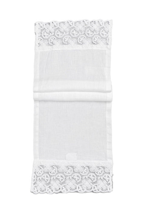 ARTE PURA Set de table blanc en lin et dentelle au crochet 45x60 cm AP1.968