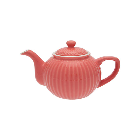 GREENGATE Teiera Teapot con manico ALICE ceramica arancione corallo 25x15x15 cm