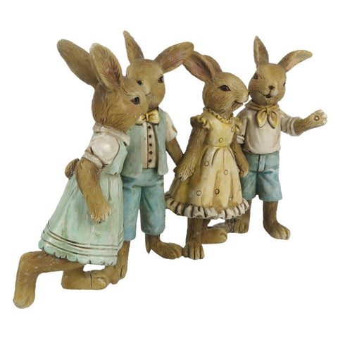 CLAYRE &amp; EEF Set of 4 bunnies Easter decorations beige 16x6x11 cm