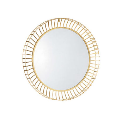 The art of Nacchi Round wall mirror in gold wrought iron Ø76x9 cm