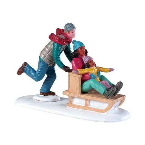 LEMAX Family with sled "Family Snow Day" for your Christmas village