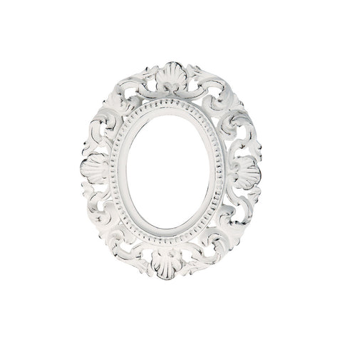 VIRGINIA CASA Oval frame to hang with antiqued white worked edge 40x33 cm