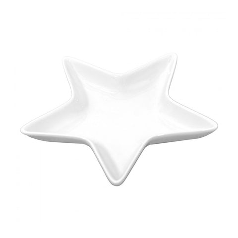 Clayre &amp; Eef Bol/bougeoir étoile de Noël en céramique 20x19xh2 cm