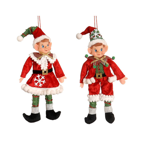VETUR Decorazioni di Natale elfi da appendere per albero di natale 2 varianti 24 cm