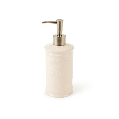 Nuvole di Stoffa Distributeur de savon en céramique blanche Shabby Chic "Bath" 370 ml