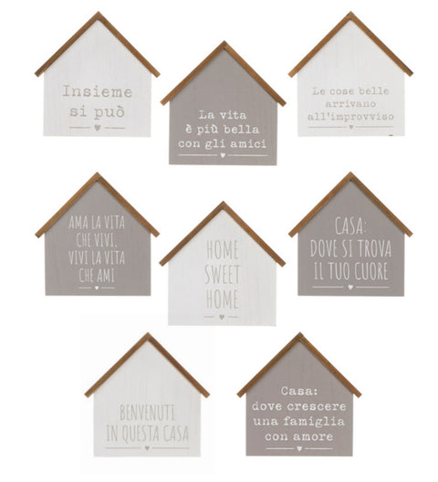 FABRIC CLOUDS Home plaque avec phrase et coeur en bois pour mur Shabby Chic My Home 8 variantes