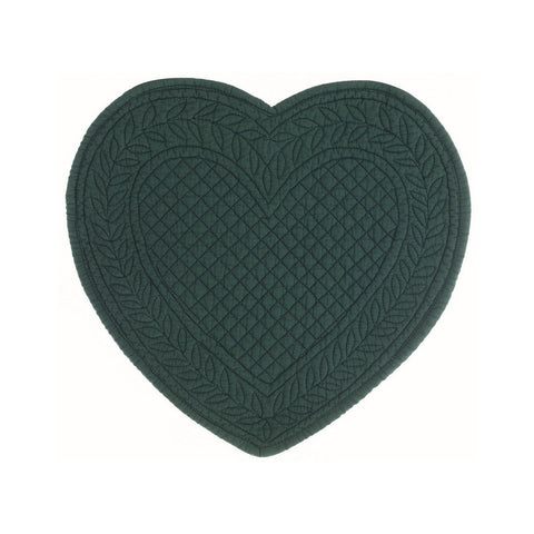 BLANC MARICLO' Set 2 tovagliette americane a cuore CARMEN cotone verde 40x42 cm