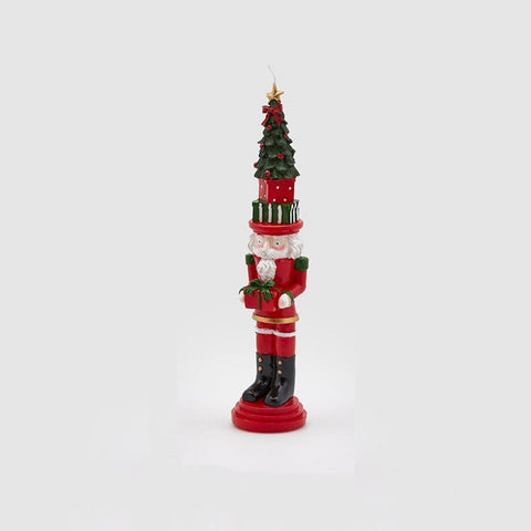 EDG Soldier candle with nutcracker tree in wax H26 cm