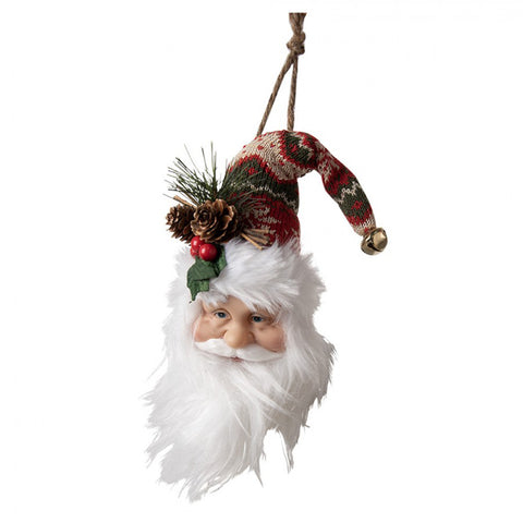 Clayre &amp; Eef Charm/Pendant for tree Santa Claus with hat 10x9x28 cm