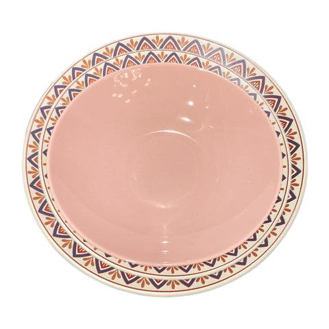 WHITE PORCELAIN GRANADA 6-seater plate set set of 18 pink majolica plates