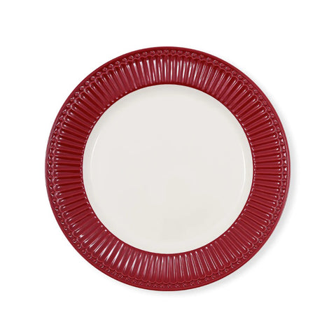 GREENGATE Grande assiette plate en porcelaine bordeaux "ALICE" D26,5 cm