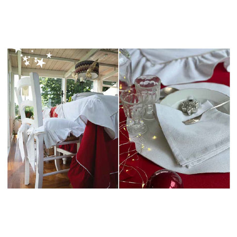 L'ATELIER 17 Set of 6 Christmas napkins in glittery lurex cotton in 3 colours