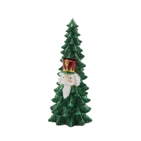 EDG Candle pine with toy soldier Christmas decoration scented green wax Ø9 H21 cm