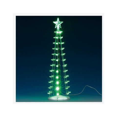 LEMAX Sapin de Noël majestueux avec lumières construisez votre propre village "ARBRE SILHOUETTE ILLUMINÉ VERT"