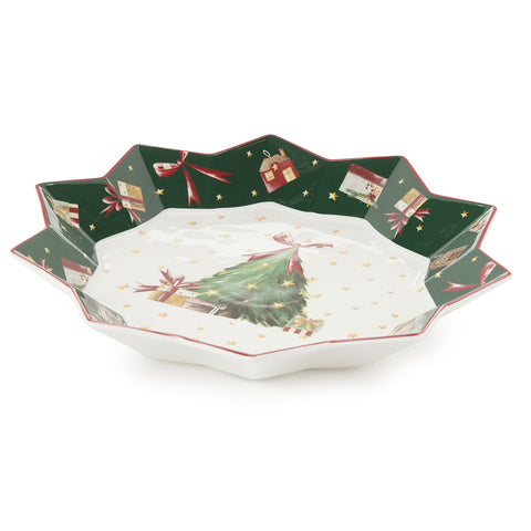 Cloth Clouds Porcelain "Christmas Carol" tray D32 cm