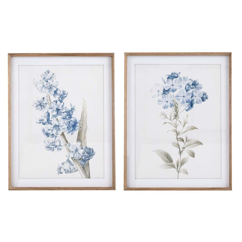 BLANC MARICLO' Picture with blue floral painted frame 2 variants 55x4x70 cm