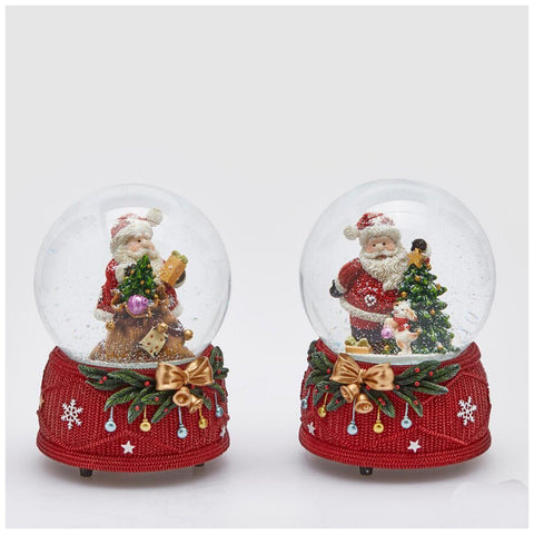 EDG Palla di vetro natalizia con Babbo Natale 2 varianti (1pz)