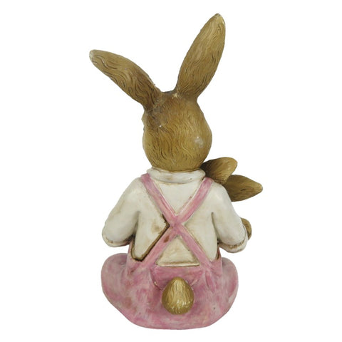 CLAYRE &amp; EEF Set of 2 rabbits Easter decorations beige and pink 6x6x15 cm