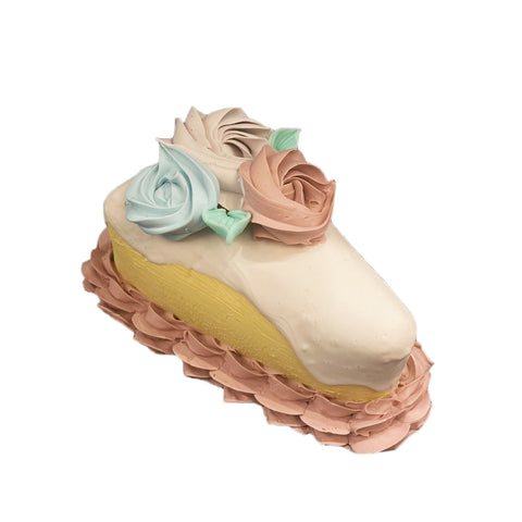 I DOLCI DI NAMI Slice of artificial cake with decorative sweet cream 12x9x6 cm