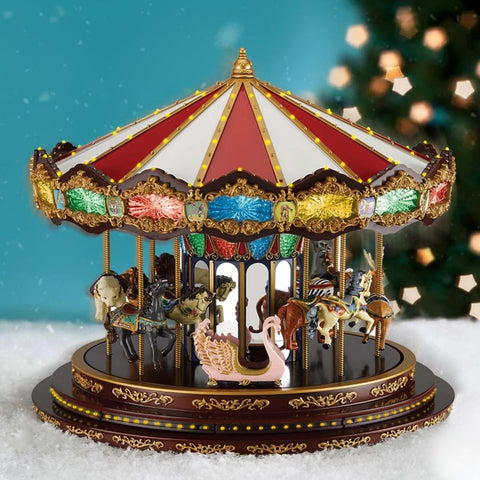 Carrousel mobile Mr. Christmas avec lumières LED et musique 38x42 cm