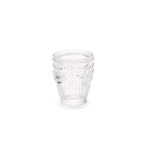 FABRIC CLOUDS Lot de 6 verres à eau vintage avec ornements en verre transparent, Annette 8,4x3,5xh10 cm