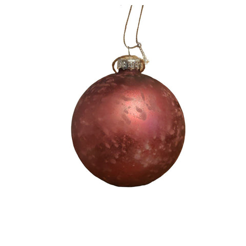 Boule boule de Noël Boltze bordeaux pour sapin effet vieilli Ø8cm