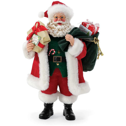 Department 56 Possible Dreams Resin Santa Claus with green sack