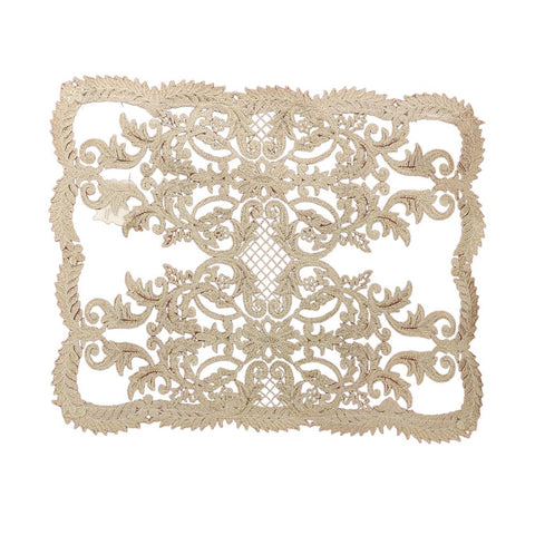 FIORI DI LENA Square Christmas placemat in gold lace IMPERO made in Italy 32x40 cm