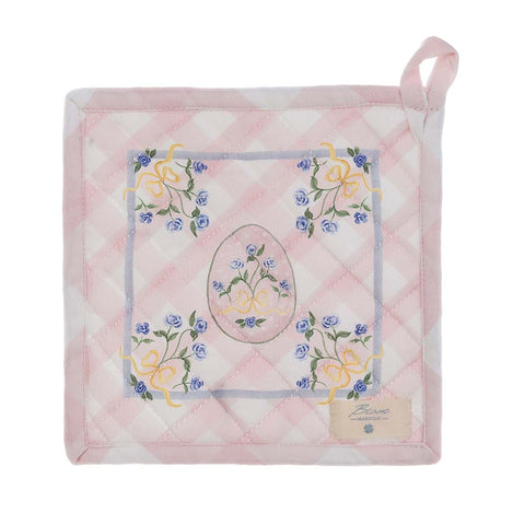 Blanc Mariclò Shabby pink cotton pot holder "Pretty Easter" 18x18 cm