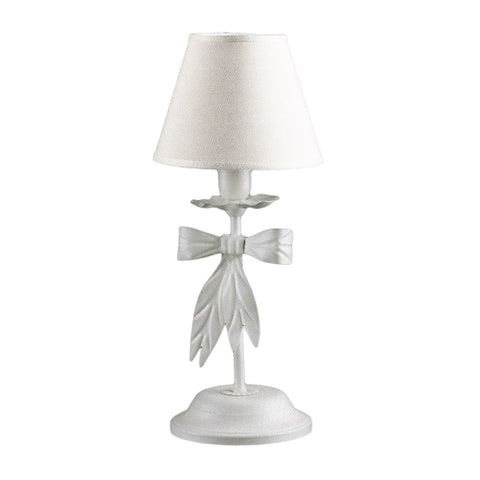 BRULAMP Lampada con fiocco abat-jour con paralume metallo bianco 16x38 cm