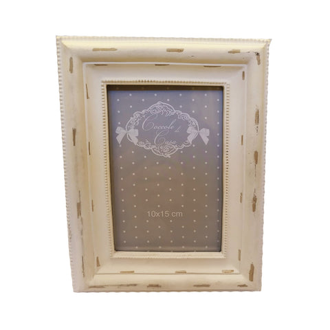 COCCOLE DI CASA Cornice porta foto rettangolare resina bianco 10x15 cm