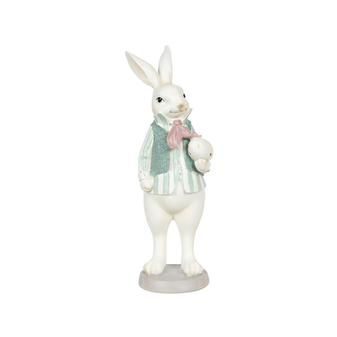 CLAYRE & EEF Decorazione coniglio ragazzo bianco 10x10x25 cm 6PR3147