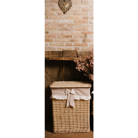 Nuvole di Stoffa Wicker laundry basket with Shabby Chic bow 2 variants (1pc)