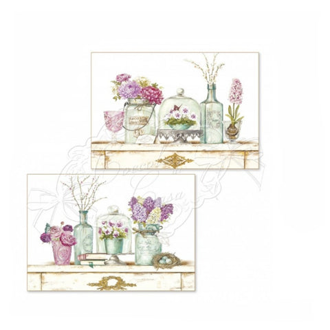 CUDDLES AT HOME Rectangular picture FLORAL BACKSTANDS 2 variants 51x35.5x3