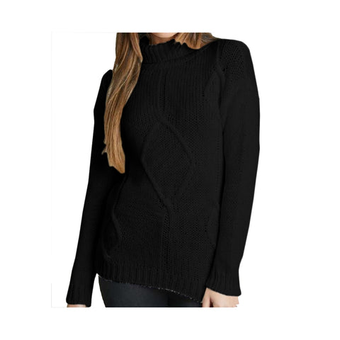 VICOLO TRIVELLI Long-sleeved sweater with diamonds and black high collar