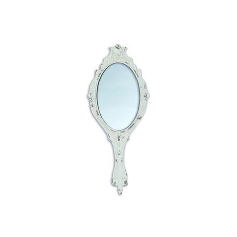 BLANC MARICLO' Specchietto con manico resina bianco 3 varianti 11x2,5x23,5 cm