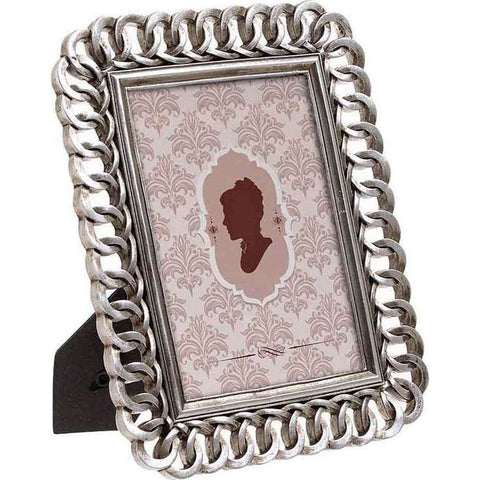INART Rectangular table photo frame in silver polyresin 13x18 cm