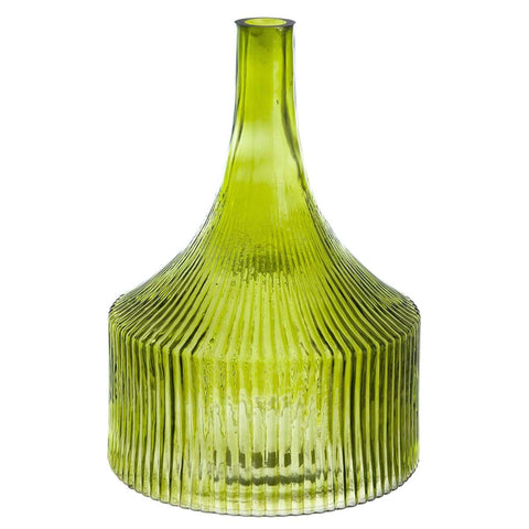 Blanc Mariclò Vase à fleurs en verre vert "Belcore" 23x23x31 cm