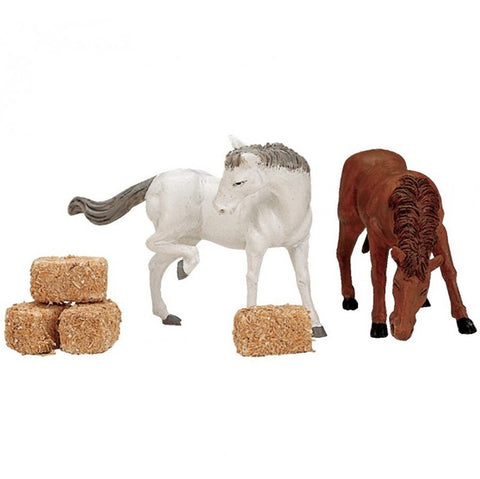 LEMAX Set 6 pieces Horses with feed "Feed For The Horses" in resin