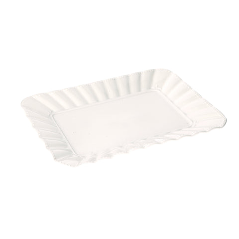 WHITE PORCELAIN DUCALE rectangular tray in porcelain 35x26cm P003600435