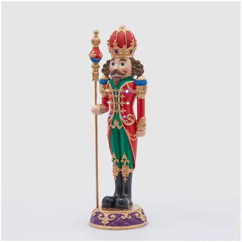 EDG Nutcracker Soldier with scepter and LED lights 14x14xH50 cm