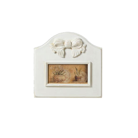 L'ARTE DI NACCHI Quadro cornice con fiocco legno bianco 4 varianti 40x5x39 cm