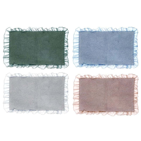 BLANC MARICLO' Tappeto rettangolare con frills 4 varianti di colore 45x75+10cm